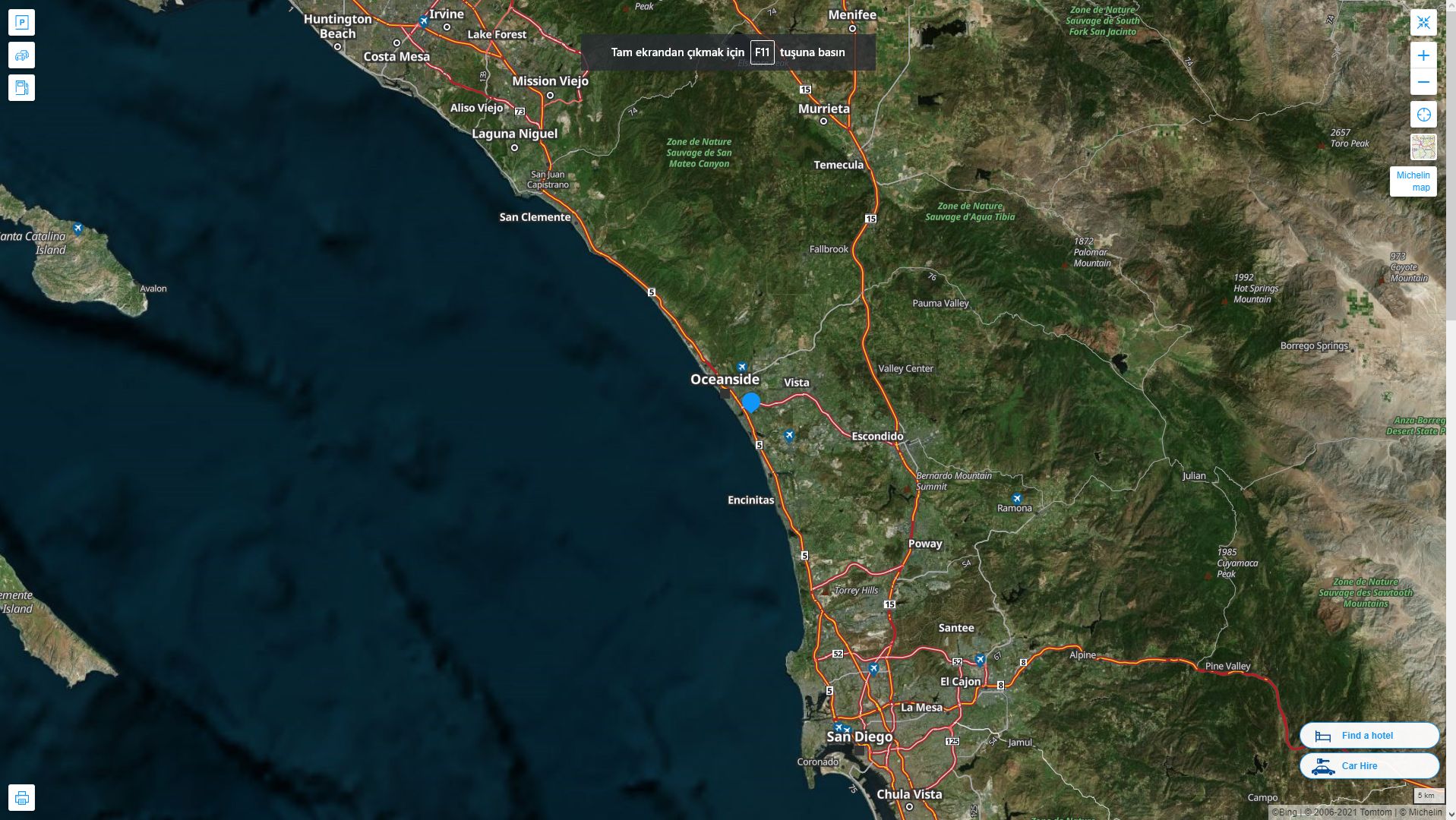 Carlsbad California Highway and Road Map with Satellite View